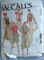 6674 VEST, TUCK SHIRT, DIRNDL SKIRT, PANTS, SHORTS PATTERN 8